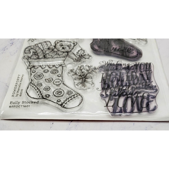Holiday Christmas Stockings Power Poppy Clear Stamp - Picture 4 of 4